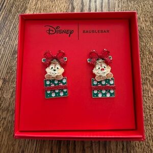 Disney BaubleBar Chip and Dale Holiday Earrings Christmas Gift Drop